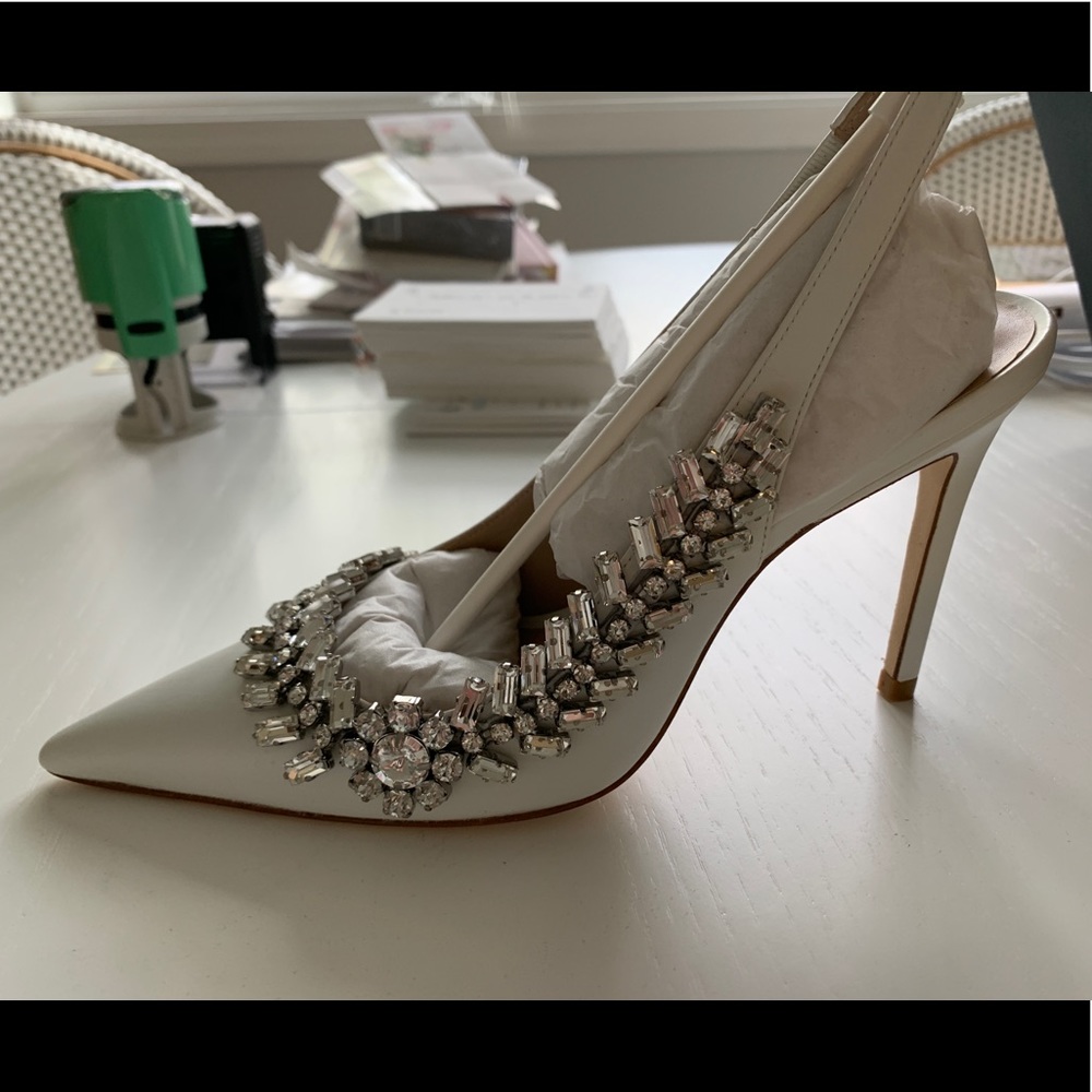 White Stuart Weitzman Slingback Pumps